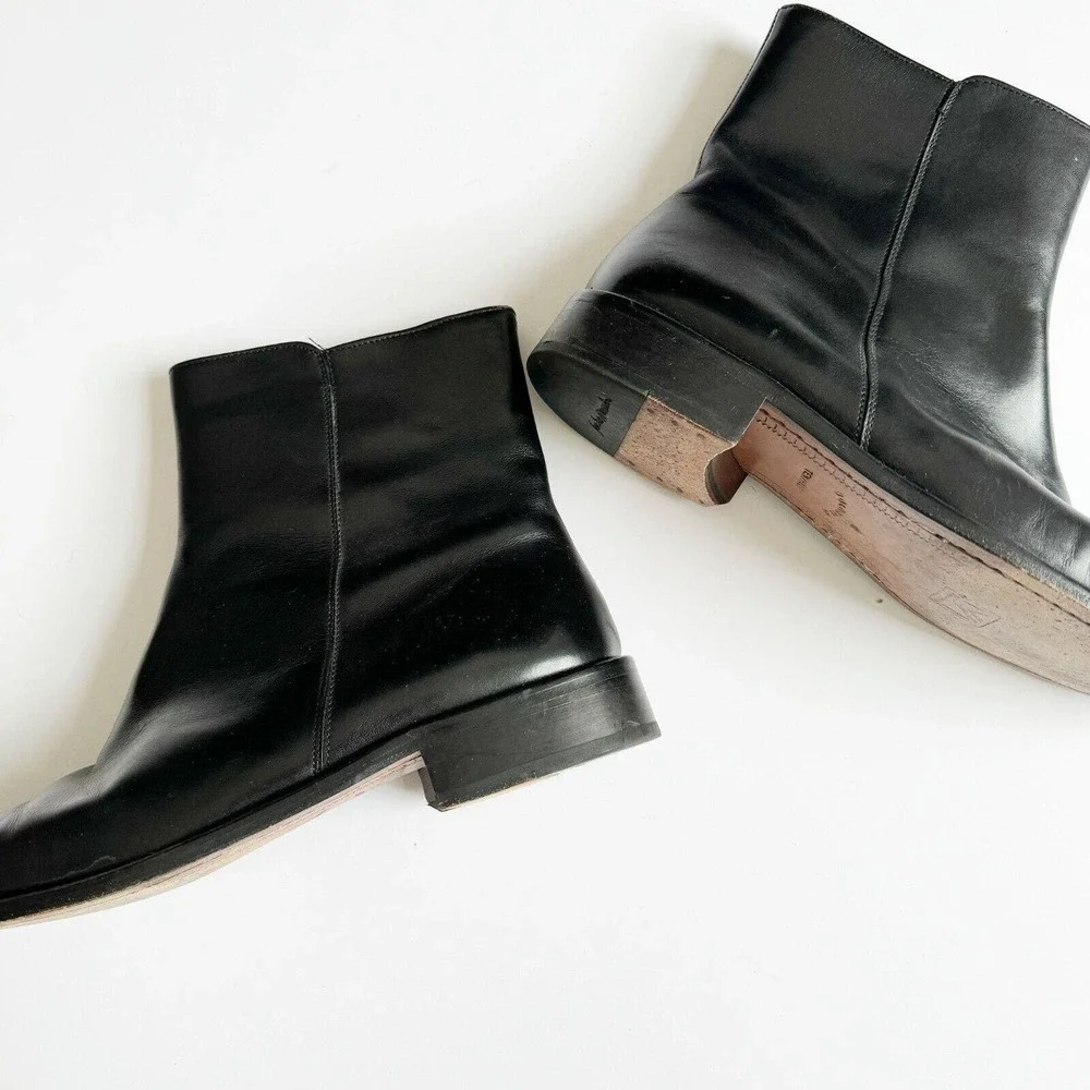 Sandro Moscoloni Black Leather Ankle Boots